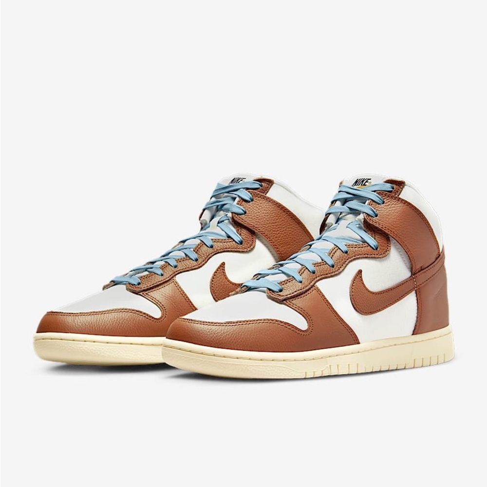 NIKE Dunk High Retro Premium Sneakers in Vintage Pecan Brown & Crème 👟 - Picture 1 of 5